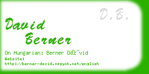 david berner business card